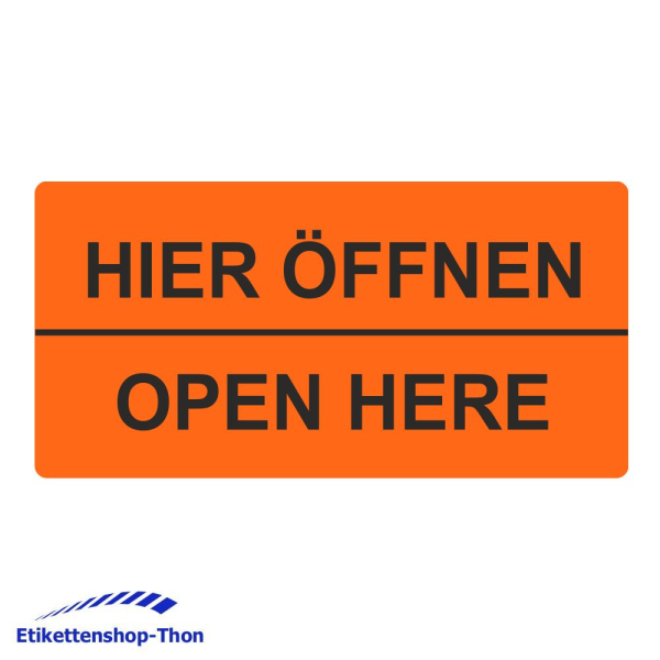 Versandetiketten "HIER ÖFFNEN OPEN HERE" auf Rolle - 30 x 62 mm - 1000 Stück